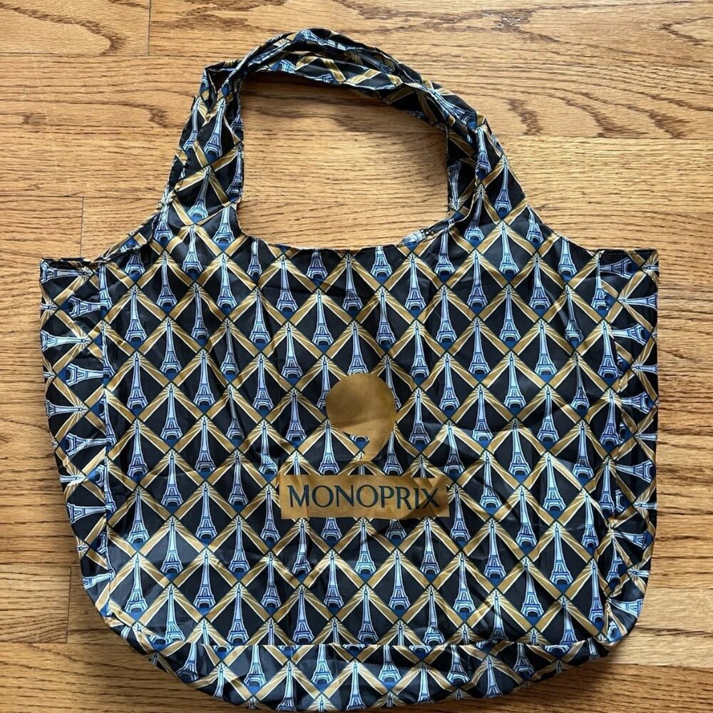 NEW Monoprix Eiffel Tower Paris France Reusable Bag Shopping Tote Souvenir